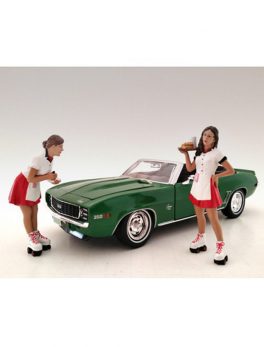 Carhop Waitress Brittany and Grace 2 piece Figurine Set for 1/24 Models by American Diorama 23963-23964