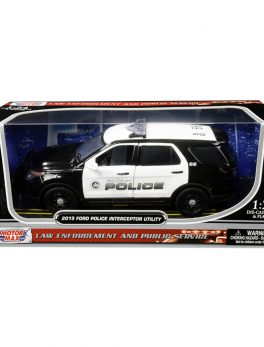 2015 Ford Police Interceptor Utility San Gabriel Police (California) Black and White 1/24 Diecast Model Car by Motormax 76964