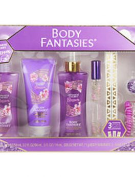 Body Fantasies Japanese Cherry Blossom Body Spray 3.2 Oz and Lotion Cream 2 Oz and Body Wash 3.2 Oz and Edt Spray .5 Oz and Body Shimmer, 3 - Hair Ties, 3 - Flas Tattoos For Women