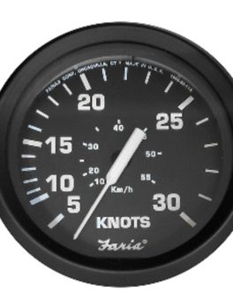 Faria 4" Speedometer 30 Knot f/Mechanical Pitot Tube - Euro Black