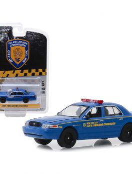 2006 Ford Crown Victoria New York City Taxi and Limousine Commission (TLC) Blue Hobby Exclusive 1/64 Diecast Model Car by Greenlight 30092