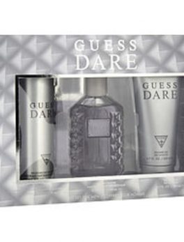 Guess Dare Edt Spray 3.4 Oz and Deodorant Body Spray 6 Oz and Shower Gel 6.7 Oz For Men