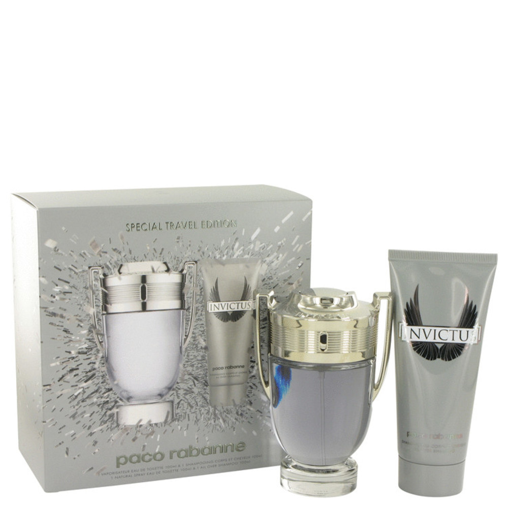 Invictus By Paco Rabanne Gift Set -- 3.4 Oz Eau De Toilette Spray + 3.4 Oz Shower Gel For Men