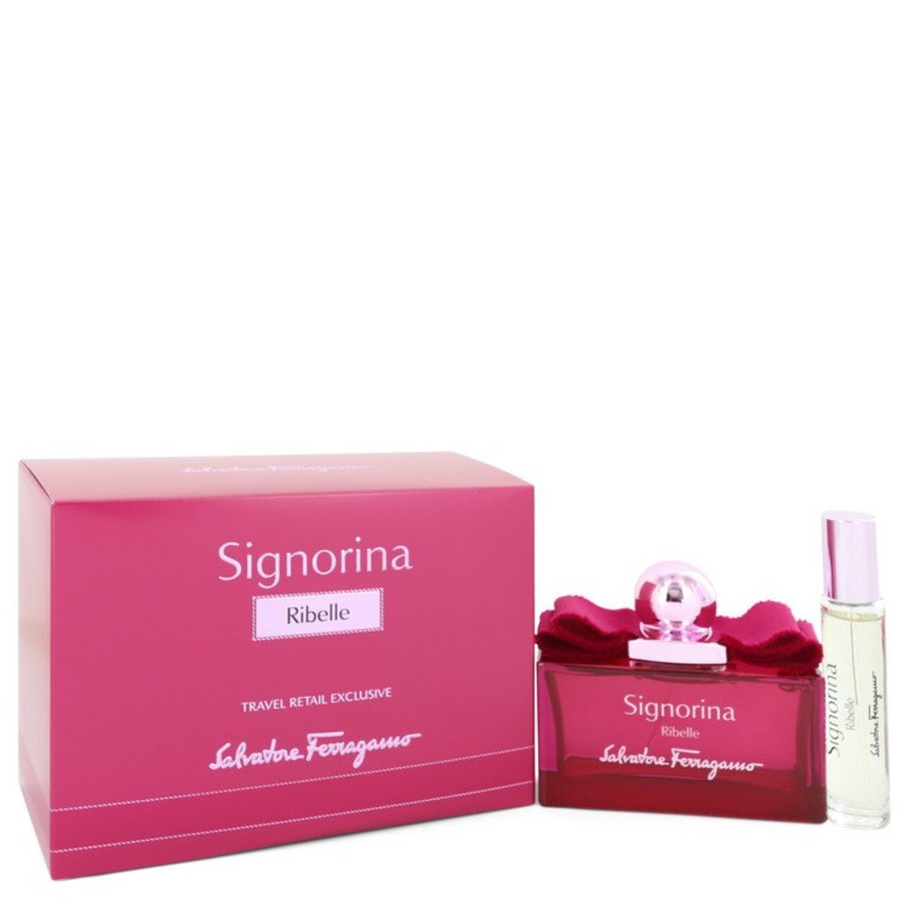 Signorina Ribelle By Salvatore Ferragamo Eau De Parfu Spray + Free .34 Oz Mini Edp Spray 3.4 Oz For Women