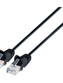 Intellinet Network Solutions 742092 Black CAT-6 UTP Slim Network Patch Cable with Snagless Boots (5 Feet)