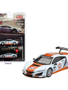 Acura NSX GT3 #19 Gulf Racing Light Blue and Orange Limited Edition to 4800 pieces Worldwide 1/64 Diecast Model Car by True Scale Miniatures MGT00048