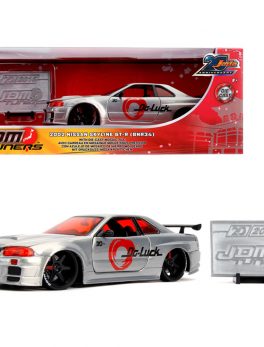 2002 Nissan Skyline GT-R (BNR34) Raw Metal JDM Tuners Jada 20th Anniversary 1/24 Diecast Model Car by Jada 31085