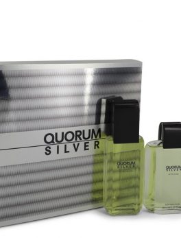 Quorum Silver By Puig Gift Set -- 3.4 Oz Eau De Toilette Spray + 3.4 Oz After Shave For Men