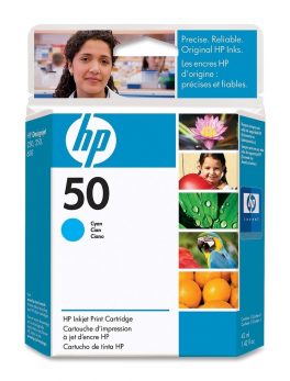 HP 50 (51650C) Original Ink Cartridge - Inkjet - 1600 Pages - Cyan - 1 Each