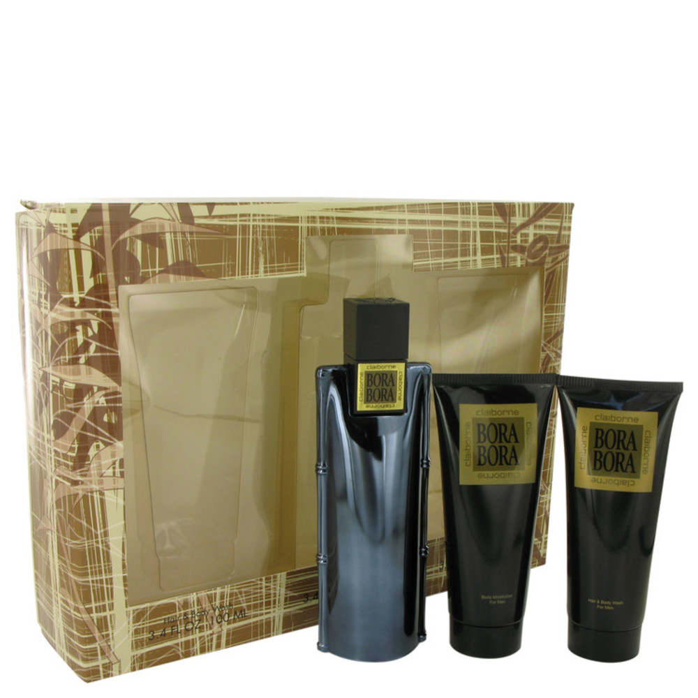 Bora Bora By Liz Claiborne Gift Set -- 3.4 Oz Cologne Spray + 3.4 Oz Body Moisturizer + 3.4 Oz Hair and Body Wash For Men