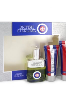 British Sterling By Dana Gift Set -- 2.5 Oz Cologne Spray + 2.5 Oz Body Wash + 2 Oz After Shave Balm For Men