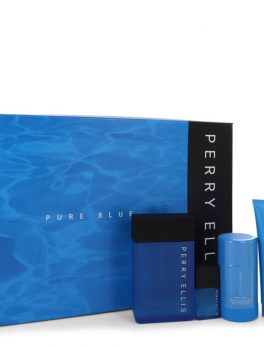 Perry Ellis Pure Blue By Perry Ellis Gift Set -- 3.4 Oz Eau De Toilette Spray + 3 Oz Shower Gel + 2.75 Oz Deodorant Stick + .25 Oz Travel Edt Spray For Men