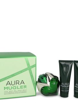 Mugler Aura By Thierry Mugler Gift Set -- 1.7 Oz Eau De Parfum Spray + 1.7 Oz Body Lotion + 1.7 Oz Shower Milk For Women