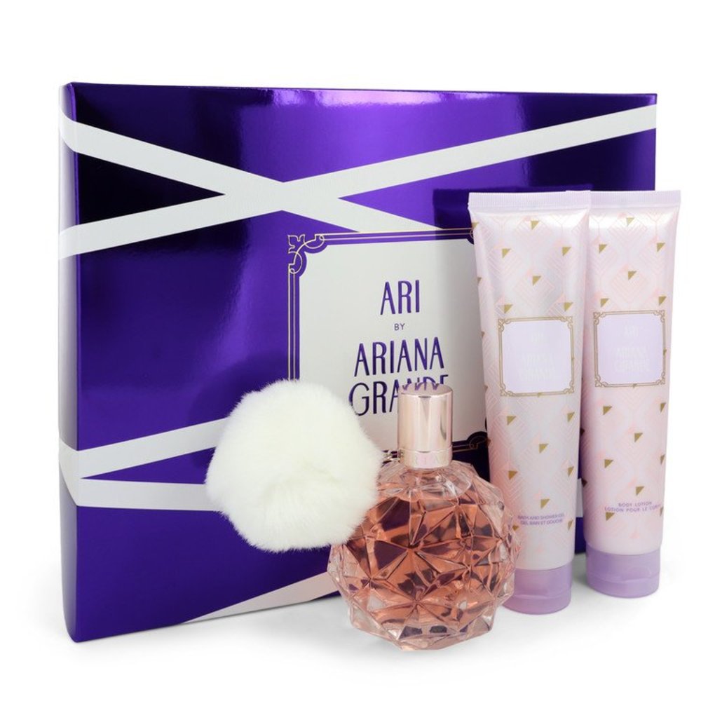 Ari By Ariana Grande Gift Set -- 3.4 Oz Eau De Parfum Spray + 3.4 Oz Body Lotion + 3.4 Oz Shower Gel For Women