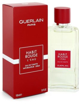 Habit Rouge L'eau By Guerlain Eau De Toilette Spray 3.3 Oz For Men