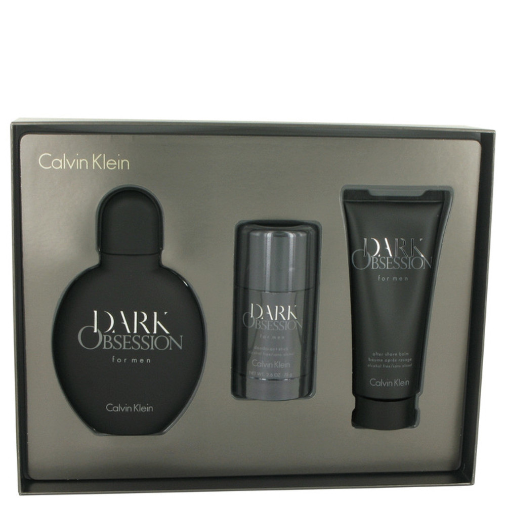 Dark Obsession By Calvin Klein Gift Set -- 4 Oz Eau De Toilette Spray + 2.6 Oz Deodorant Stick + 3.4 Oz After Shave Balm For Men