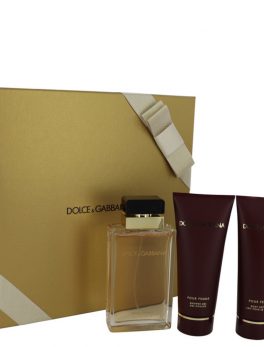 Dolce and Gabbana Pour Femme By Dolce and Gabbana Gift Set -- 3.4 Oz Eau De Parfum Spray + 3.4 Oz Shower Gel + 3.4 Oz Body Lotion For Women