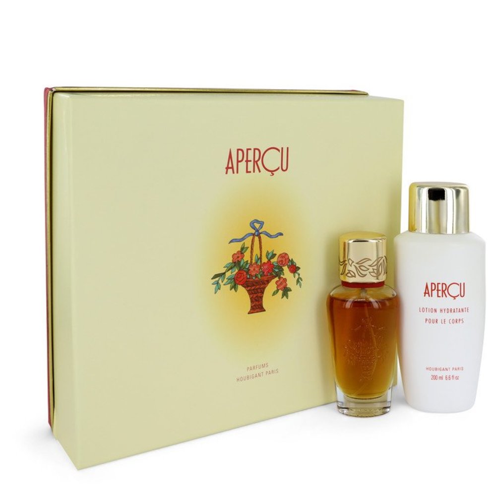 Apercu By Houbigant Gift Set -- 1.7 Oz Eau De Toilette Spray + 6.7 Oz Body Lotion For Women
