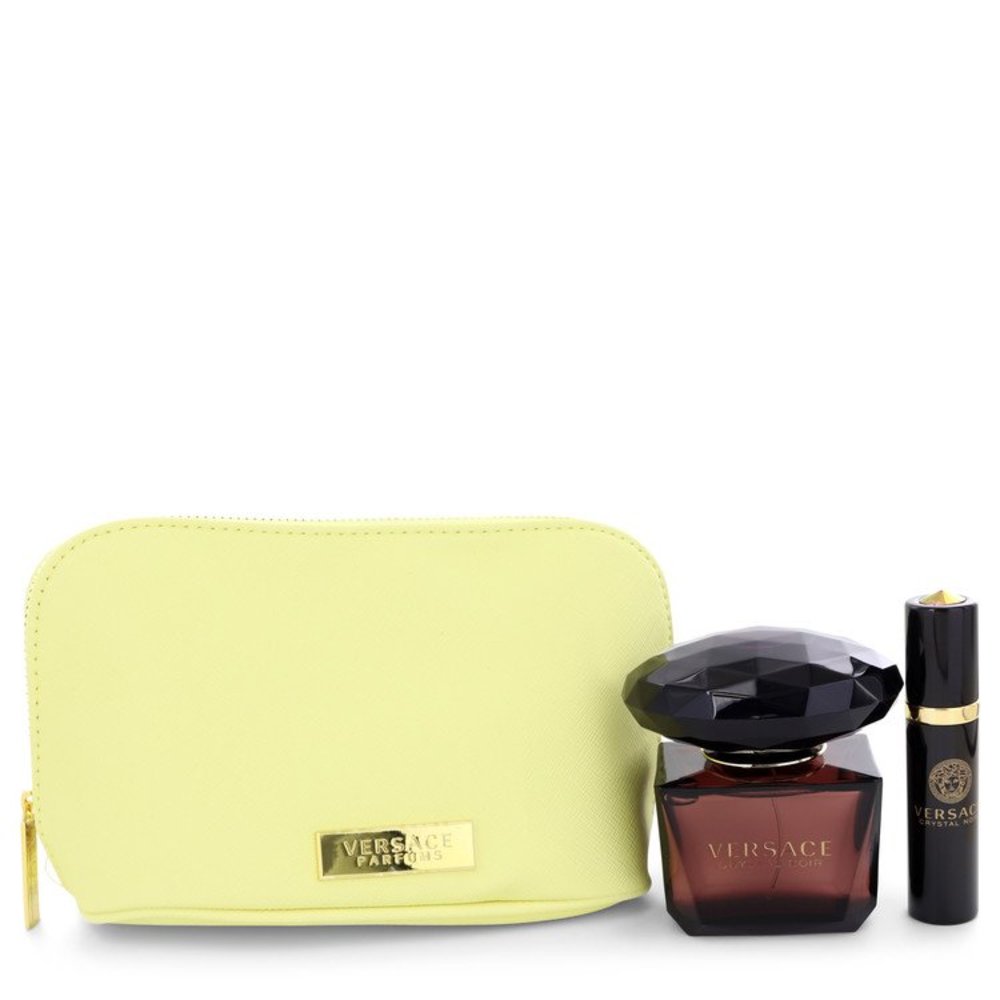 Crystal Noir By Versace Gift Set -- 3 Oz Eau De Toilette Spray + 0.3 Oz Mini Edt Spray In Versace Pouch For Women