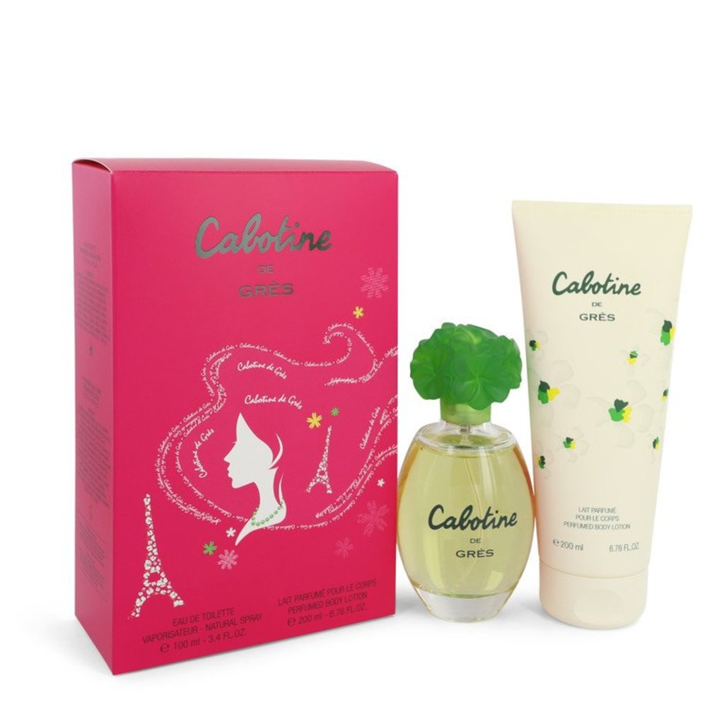 Cabotine By Parfums Gres Gift Set -- 3.4 Oz Eau De Toilette Spray + 6.7 Oz Body Lotion For Women