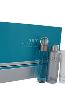 Perry Ellis 360 By Perry Ellis Gift Set -- 3.4 Oz Eau De Toilette Spray + 6.8 Oz Body Spray + 3 Oz Shower Gel + .25 Oz Mini Edt Spray For Men