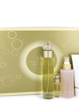 Perry Ellis 360 By Perry Ellis Gift Set -- 3.4 Oz Eau De Toilette Spray + 4 Oz Body Mist + 3 Oz Shower Gel + .25 Mini Edt Spray For Women