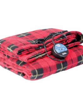 MAXSA Innovations 20014 Comfy Cruise 12-Volt Heated Travel Blanket (Red Plaid)