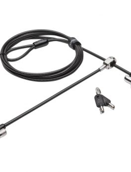 Kensington N17 Keyed Dual Head Laptop Lock for Dell Devices - Black - Carbon Steel - 6 ft - For Notebook, Tablet