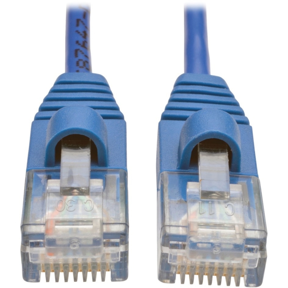 Tripp Lite 4ft Cat5e Cat5 Snagless Molded Slim UTP Patch Cable RJ45 M/M Blue 4" - 4 ft Category 5e Network Cable for Network Device, Switch, Router, Server, Modem, Printer - First End: 1 x RJ-45 Male Network - Second End: 1 x RJ-45 Male Network - Patch Ca