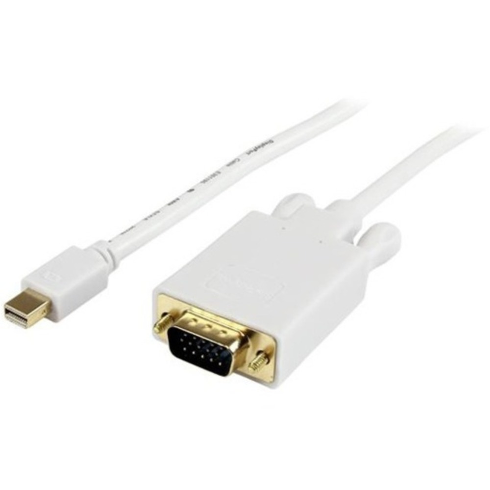 StarTech.com 6 ft Mini DisplayPort to VGAAdapter Converter Cable - mDP to VGA 1920x1200 - White - 6 ft Mini DisplayPort/VGA Video Cable for Video Device, Monitor, Ultrabook, Notebook, Projector, TV - First End: 1 x Mini DisplayPort Male Digital Audio/Vide