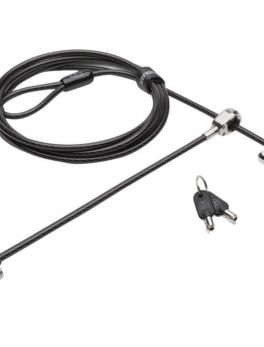Kensington N17 Dual Headed Keyed Laptop Lock for Dell Devices - Black - Plastic, Carbon Steel - 6 ft - For Monitor, Docking Station, Hard Drive, Notebook