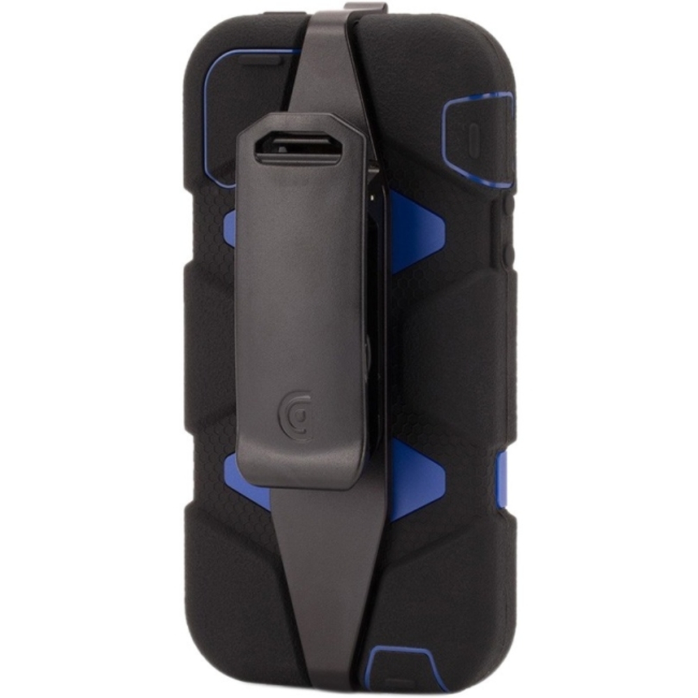 Griffin Survivor Carrying Case (Holster) for iPhone - Black, Blue - Dirt Resistant, Sand Resistant, Vibration Resistant, Shock Absorbing, Water Resistant, Shatter Resistant, Drop Resistant, Rain Resistant, Wind Resistant, Dust Resistant, ... - Polycarbona