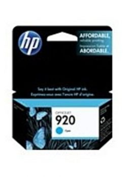 HP CH634AN 920 Ink-jet Print Cartridge for Officejet 6000, 6000 Wireless, 6500 E709a - 300 pages - Cyan