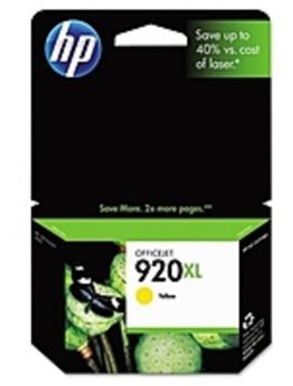 HP CD974AN140 No. 920XL Yellow Inkjet Print Cartridge for HP Officejet 6500 Printer Series - 700 Pages Yield