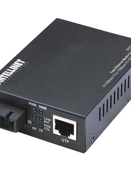 Intellinet Network Solutions Fast Ethernet RJ45 to SC, Multi-Mode, 1.24 miles (2 km) Media Converter - 10/100Base-TX to 100Base-FX