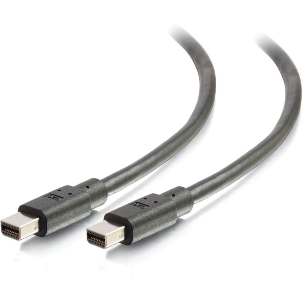 C2G 6ft Mini DisplayPort Cable 4K 30Hz - Black - 6 ft Mini DisplayPort A/V Cable for Audio/Video Device, Computer, Monitor, Notebook, Tablet - Mini DisplayPort Male Digital Audio/Video - Mini DisplayPort Male Digital Audio/Video - Supports up to 4096 x 21