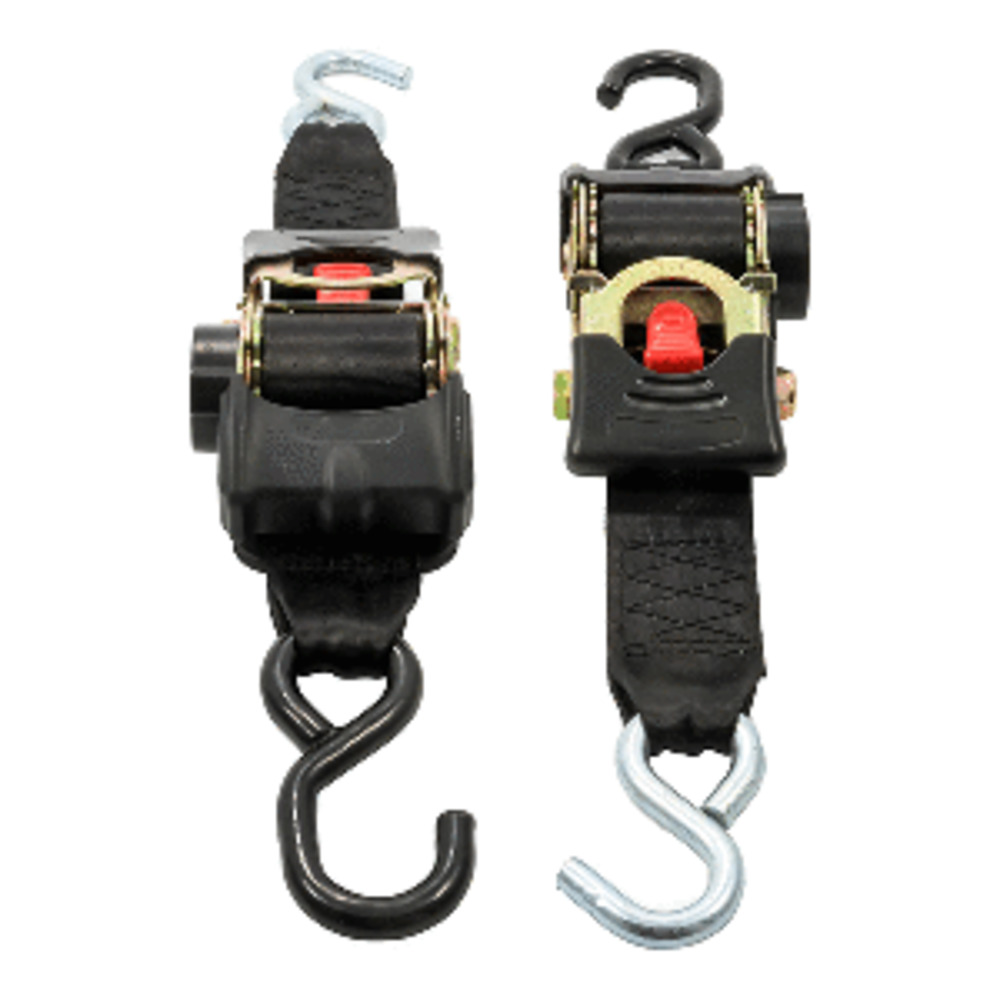 Camco Retractable Tie Down Straps - 2" Width 6 and #39; Dual Hooks