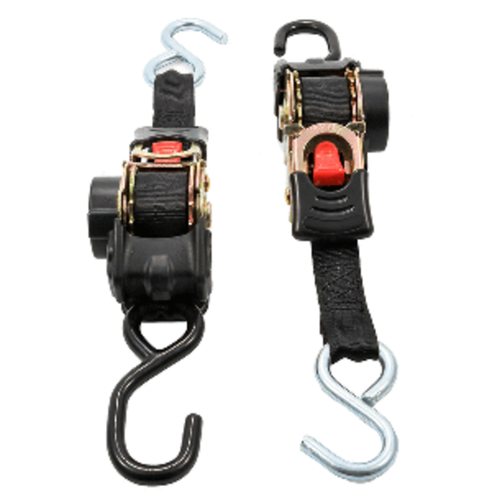 Camco Retractable Tie Down Straps - 1" Width 6 and #39; Dual Hooks