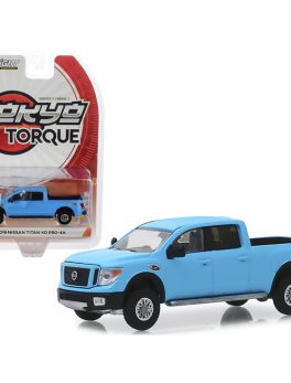 2018 Nissan Titan XD Pro-4X Pickup Truck Matt Light Blue Tokyo Torque Series 7 1/64 Diecast Model Car by Greenlight 47050F