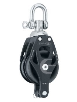 Harken 60mm Double Aluminum Element Block w/Swivel and amp; Becket