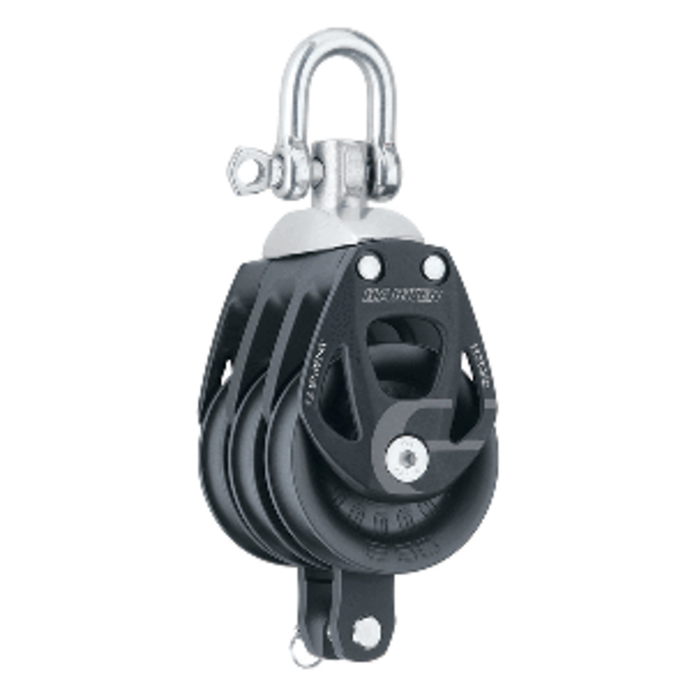 Harken 60mm Triple Aluminum Element Block w/Swivel and amp; Becket