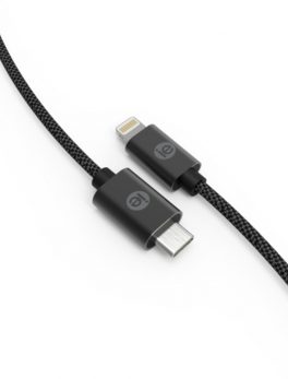 iEssentials IEN-BC6C2L-BK Braided USB-C to Lightning Cable, 6 Feet (Black)