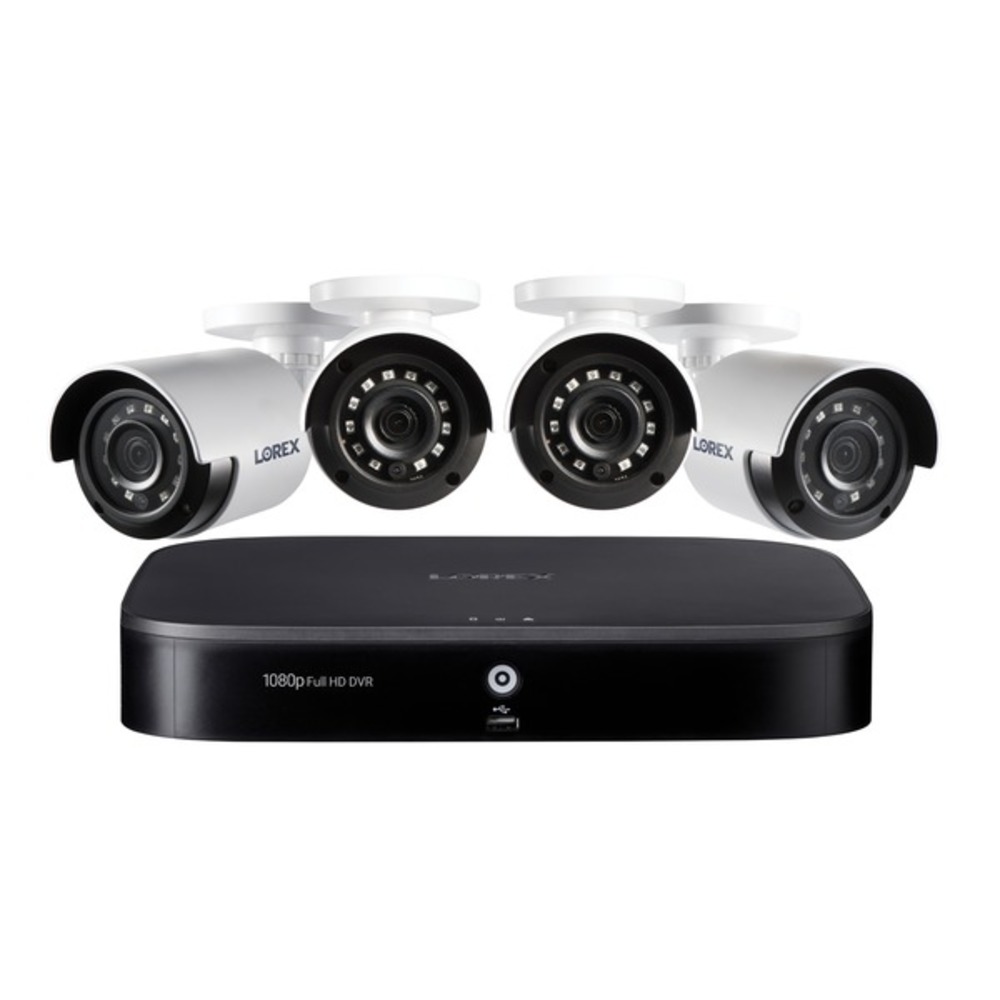 Lorex DP181-42NAE 1080p Full HD 8-Channel Security System with 1 TB DVR and Four 1080p Night Vision Bullet Cameras with Smart Home Voice Control