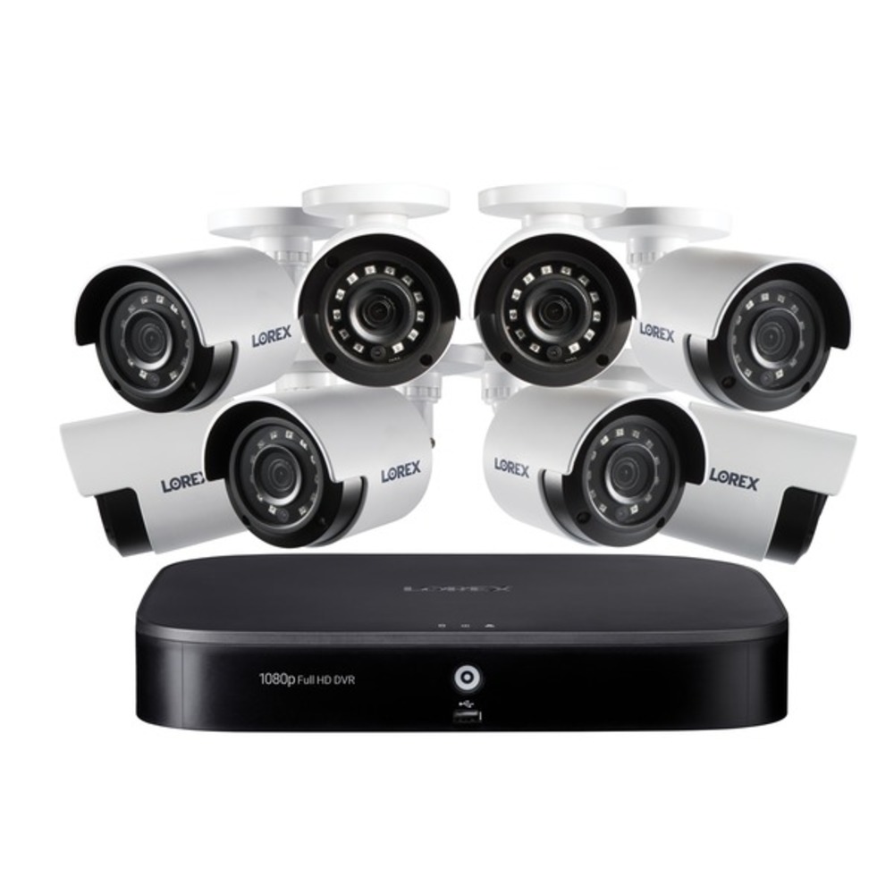 Lorex DP181-82NAE 1080p Full HD 8-Channel Security System with 1 TB DVR and Eight 1080p Night Vision Bullet Cameras with Smart Home Voice Control