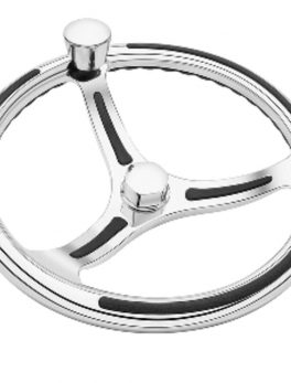 Schmitt and amp; Ongaro 740 Primus Wheel 13.5" Stainless Steel 3/4" Tapered Shaft w/Knob Finger Grips and amp; Black Inserts