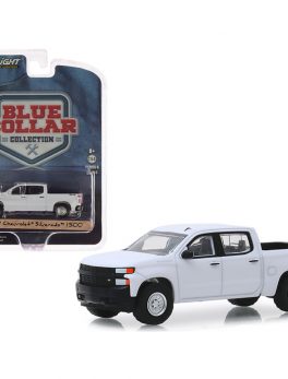 2019 Chevrolet Silverado 1500 Pickup Truck White Blue Collar Collection Series 6 1/64 Diecast Model Car by Greenlight 35140F