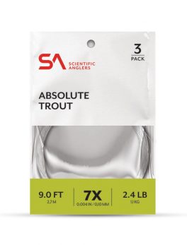 Scientific Anglers Absolute Trout 7.5 ft 4X Leader 3 Pk
