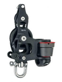 Harken 45mm Single Aluminum Element Fiddle Block w/Swivel, Becket and amp; 150 Cam Cleat