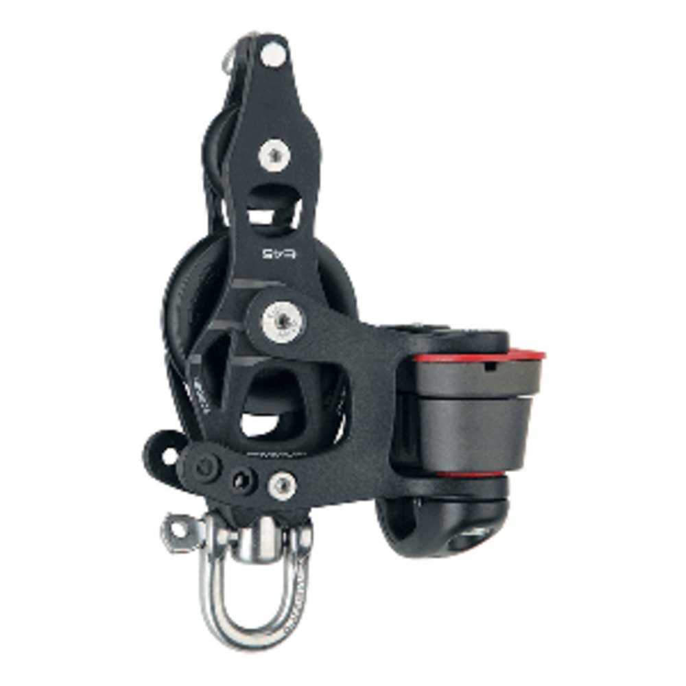 Harken 45mm Single Aluminum Element Fiddle Block w/Swivel, Becket and amp; 150 Cam Cleat