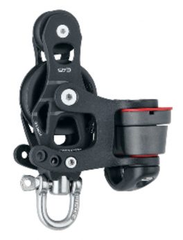 Harken 45mm Single Aluminum Element Fiddle Block w/Swivel and amp; 150 Cam Cleat